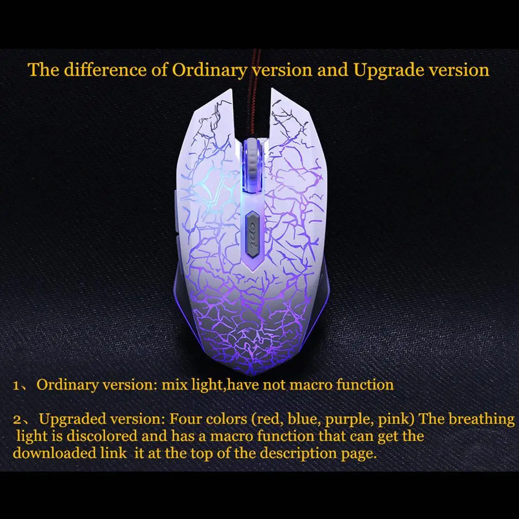 Anti-Skid Game Gaming Mouse 2400dpi Backlight Breathing Comfort Gamer Mice for Computer Desktop Laptop White Black New