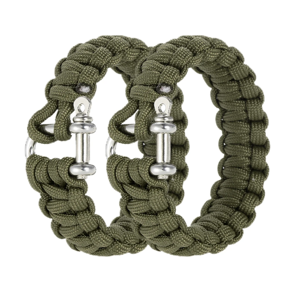 2 шт. 330 Паракорд Браслет Скоба плетение выживания U Стиль Пряжка на открытом
