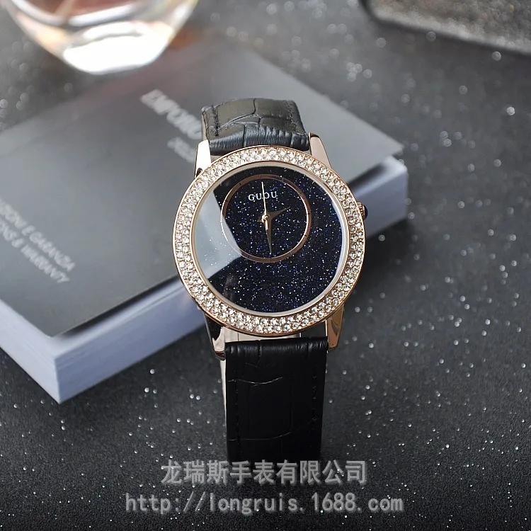 Часы наручные GUOU женские кварцевые роскошные брендовые качественные модные с