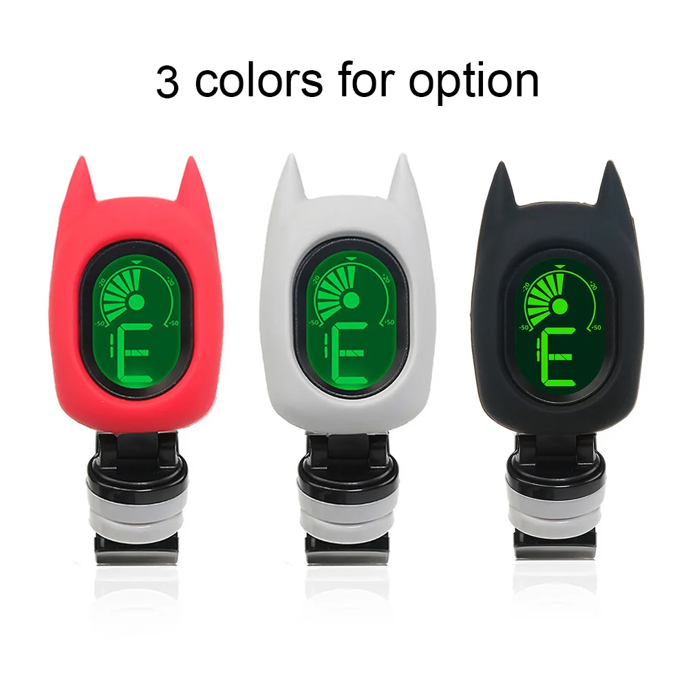 Симпатичный мультяшный тюнер с клипсой летучая мышь ЖК дисплей для гитары