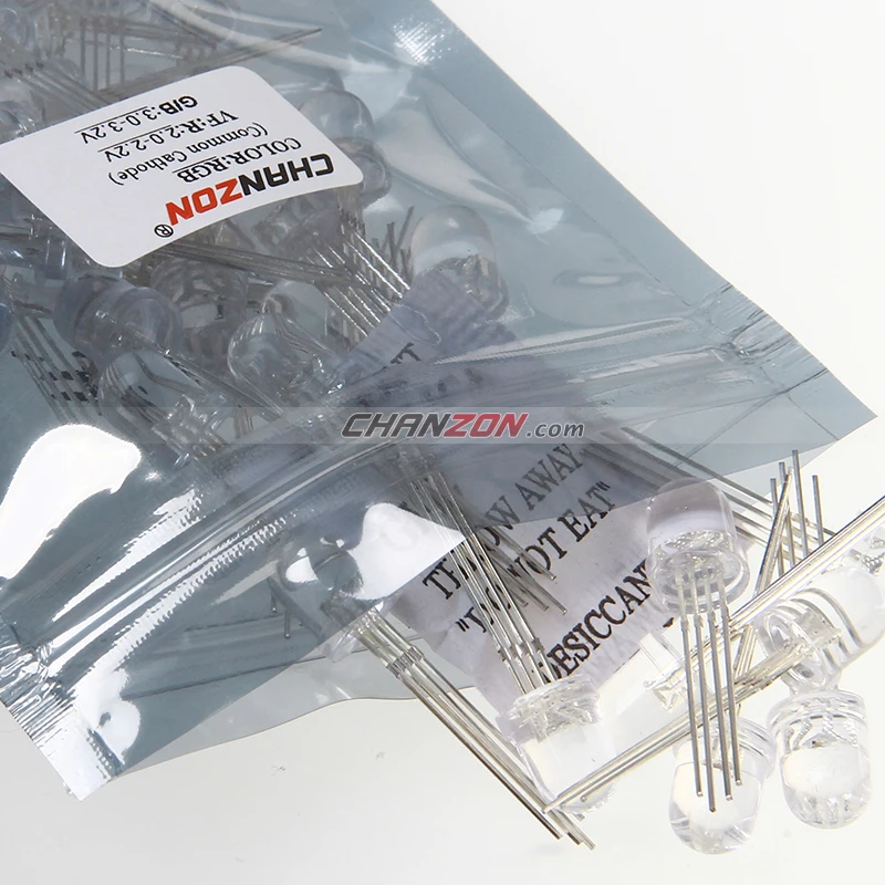 Светодиодный диодный светильник RGB (красный зеленый синий) триколор прозрачный