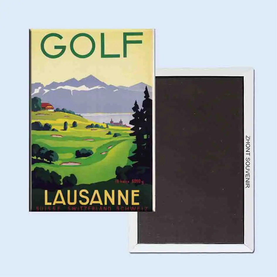 

Golf course Switzerland lausanne 24179 Retro nostalgia fridge magnets