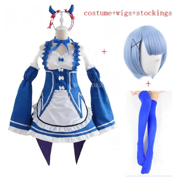package 10 Ram/Rem Косплей Re: zero Hajimeru Isekai Seikatsu черный синий красный костюм горничной платье служанки - Цвет: package 10