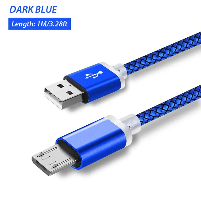 Blue Cable Only 9 мм разъем Micro USB длинный штекер зарядный кабель шнур для Blackview A7/V8/A20 A30 Bv5000 Leagoo HOMTOM Nomu S10 Pro S20 S30 Mini - Цвет: Blue Cable Only