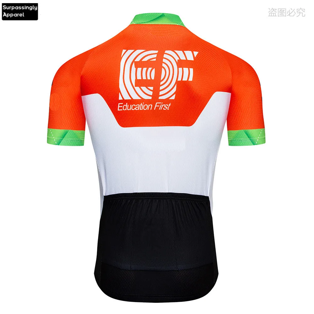 Коллекция Лето 2019 футболка для велоспорта EF оранжевые шорты с нагрудником 12D