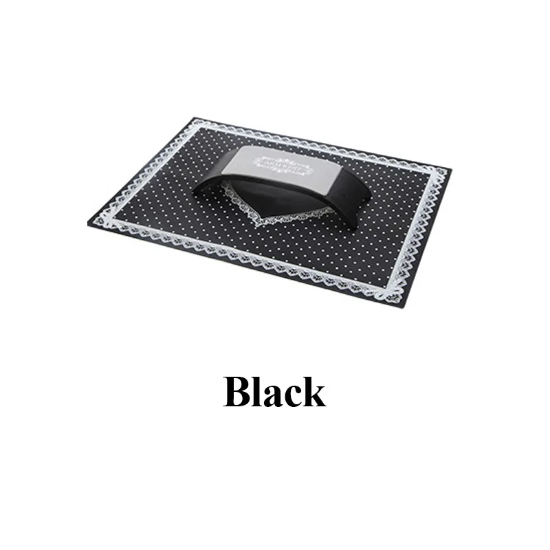 Black Силиконовая подушка для запястья Подставка для рук Маникюрный Стол Держатель для рук моющийся Мат коврик складной дизайн ногтей салонные инструменты - Цвет: Black