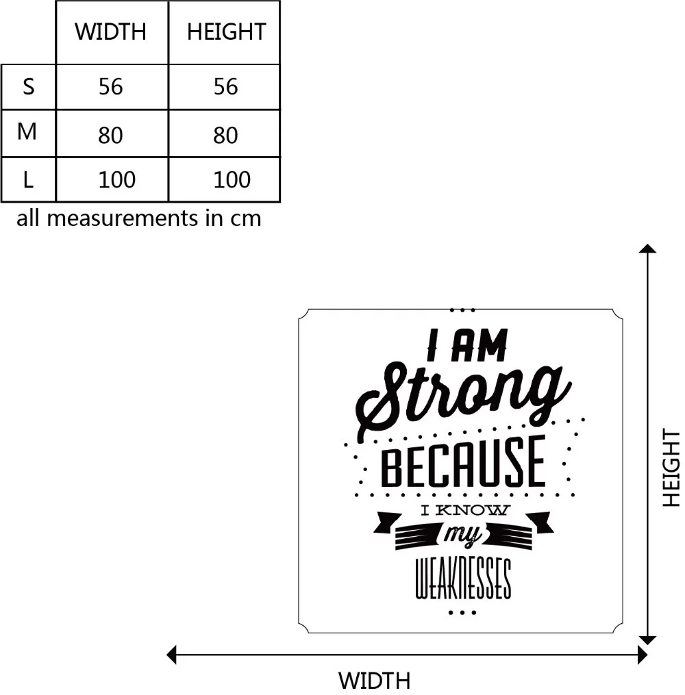 Я сильная потому что я знаю свою слабость Мотивационная Цитата Наклейка на стену