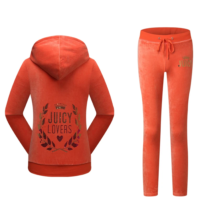 Бренд Juicy Lovers, женские спортивные костюмы, винно-красный, черный, фиолетовый, бархатные повседневные спортивные костюмы с капюшоном и воротником, Весенняя спортивная одежда, костюм