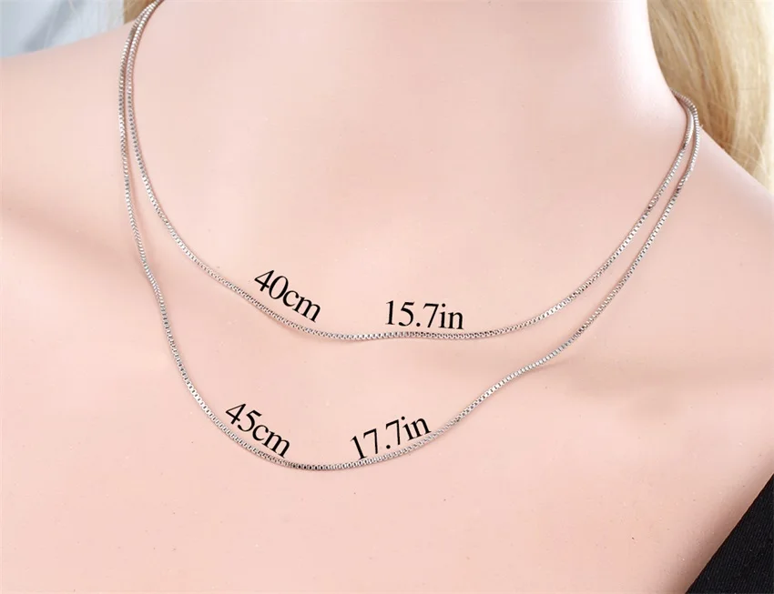 5 Длина белого золота Цвет цепи коробки Цепочки и ожерелья Для женщин дети
