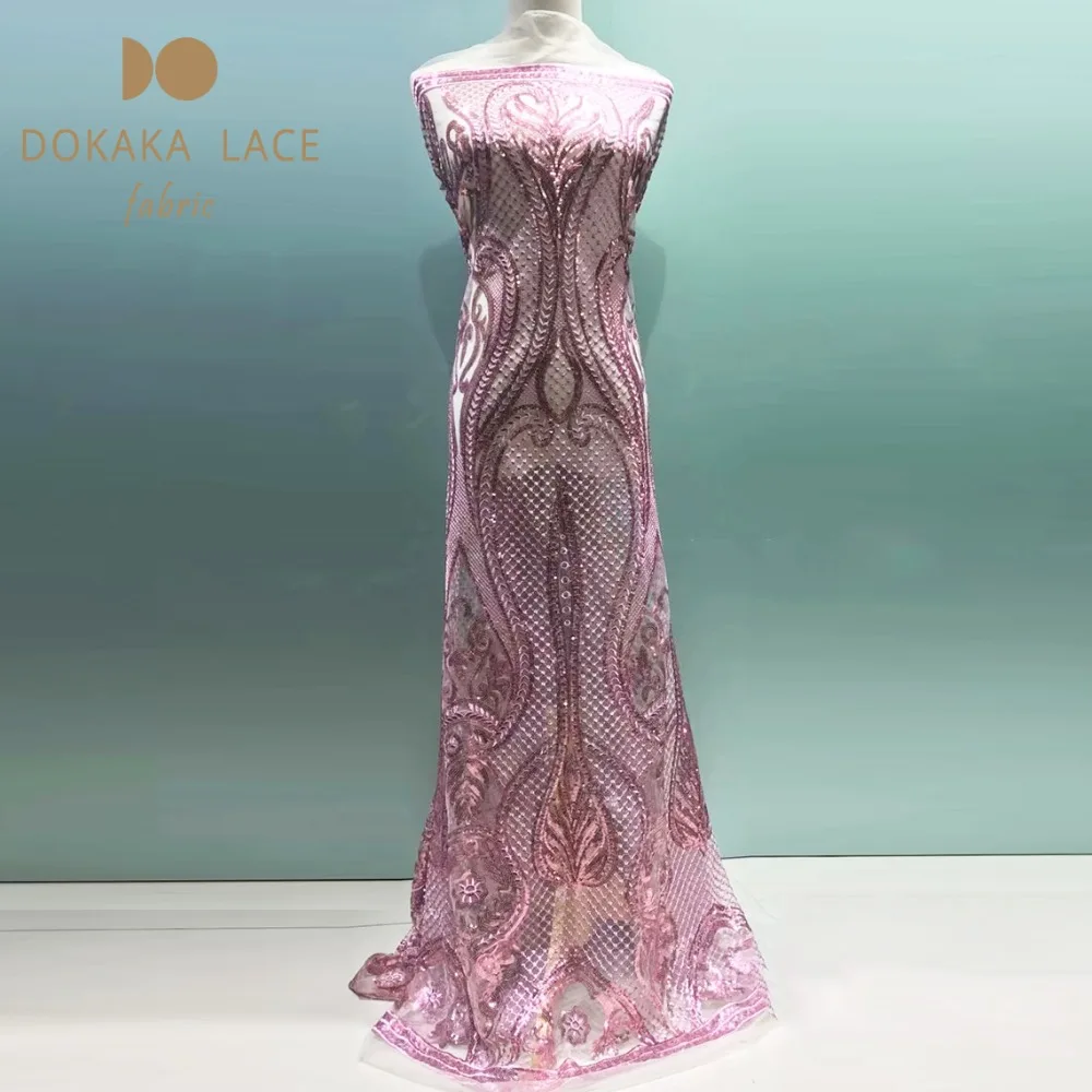 African Nigerian Sequins Net Lace Fabric For Women Dresses Sewing 2019 High Quality Sequined Embroidered Guipure Mesh Laces | Дом и сад