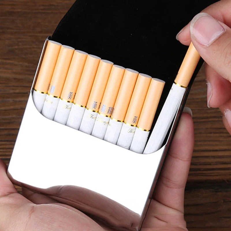 

Aluminum Cigar Cigarette Case Tobacco Holder Pocket Box Storage Container Stainless Steel PU Card Cases Smoking Case Accessories