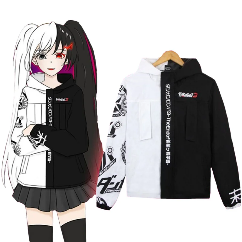Dangan Ronpa куртка Монокума куртка с капюшоном Аниме Толстовка мужские куртки и пальто Косплей Костюм одежда унисекс