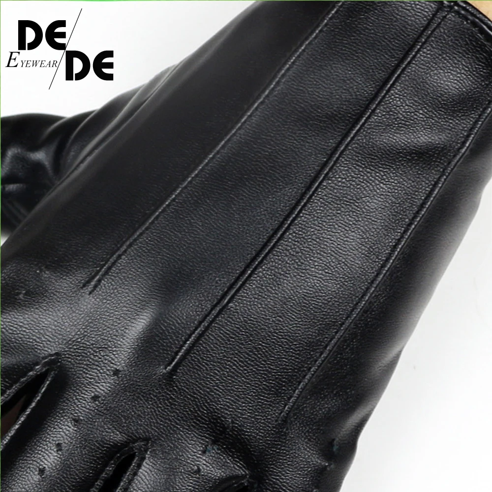 Мужские кожаные перчатки без пальцев Вечерние для танцев цвета: черный золотой