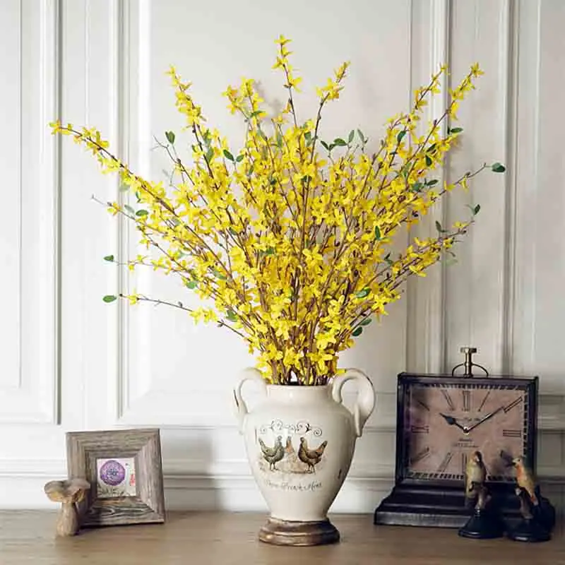 New Artifical Flower Decoration Yellow Primrose Silk Flower Home Wedding Decoration Design Houses Sitting Room Dining-room Porch