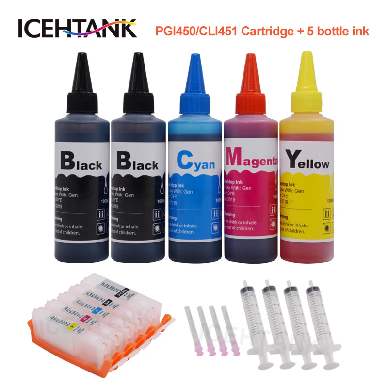 Картриджи ICEHTANK 4 Х100 мл для принтеров Canon Pixma IP7240 MG5440 MG5540 450|Чернильные картриджи| |