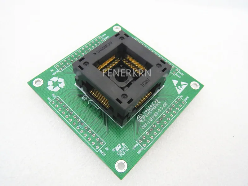 Opentop QFP100 LQFP100 IC357 YAMAICHI pitch: 0.5mm IC Burning seat Adapter testing seat Test Socket test bench
