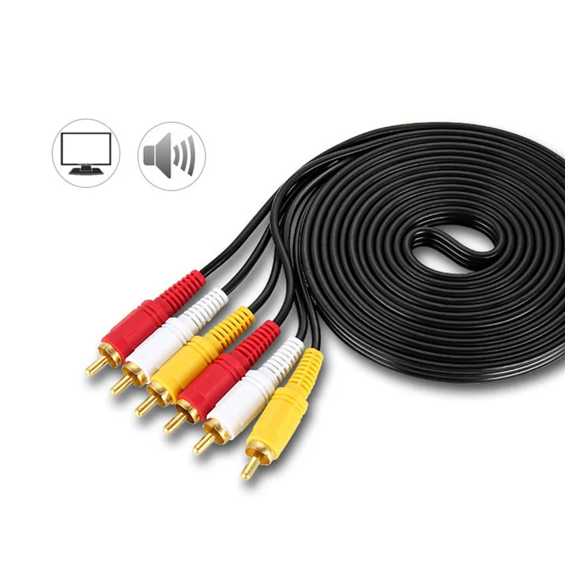 3RCA штекер на 3 RCA мужской Композитный Аудио Видео AV кабель для ноутбука DVD Звук ТВ