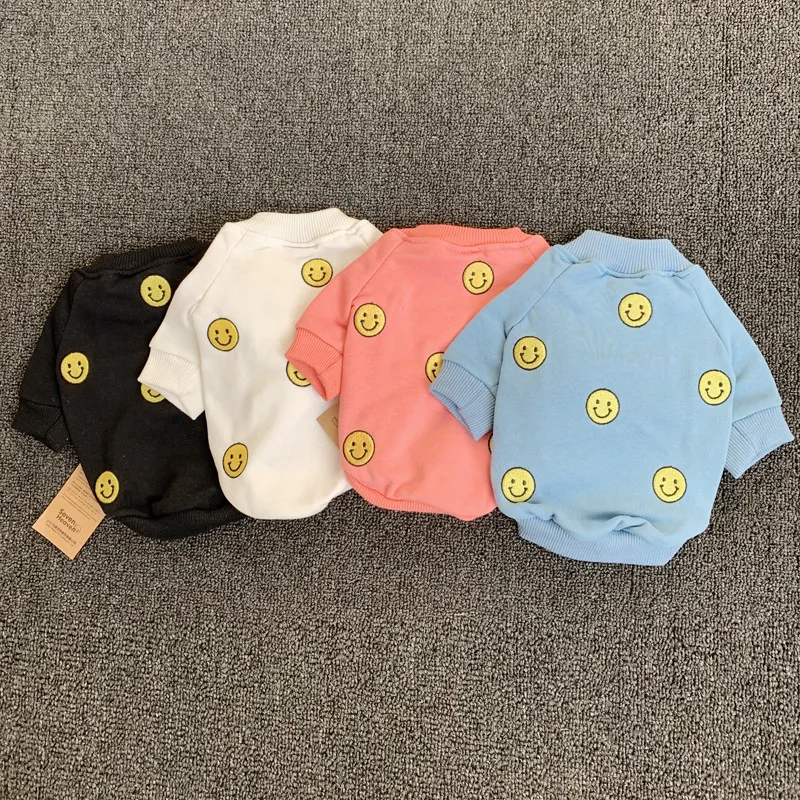 Женская Весенняя толстовка с капюшоном Smile Face семейная Одежда для собак среднего
