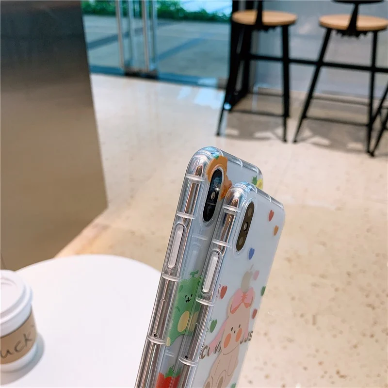 Чехол с мишками в Корейском стиле для iPhone 8 6 6s 7 plus xs max милый корейский чехол