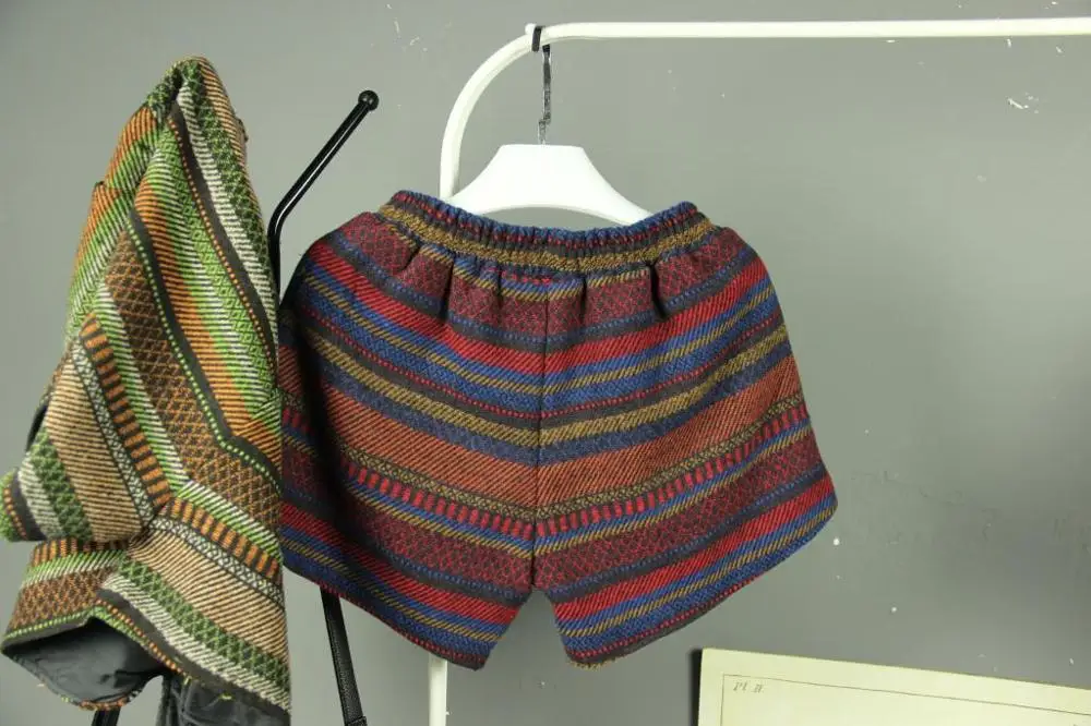 Горячая стиль мода беременна Осень и зима с шерсти брюки шорты женский народный