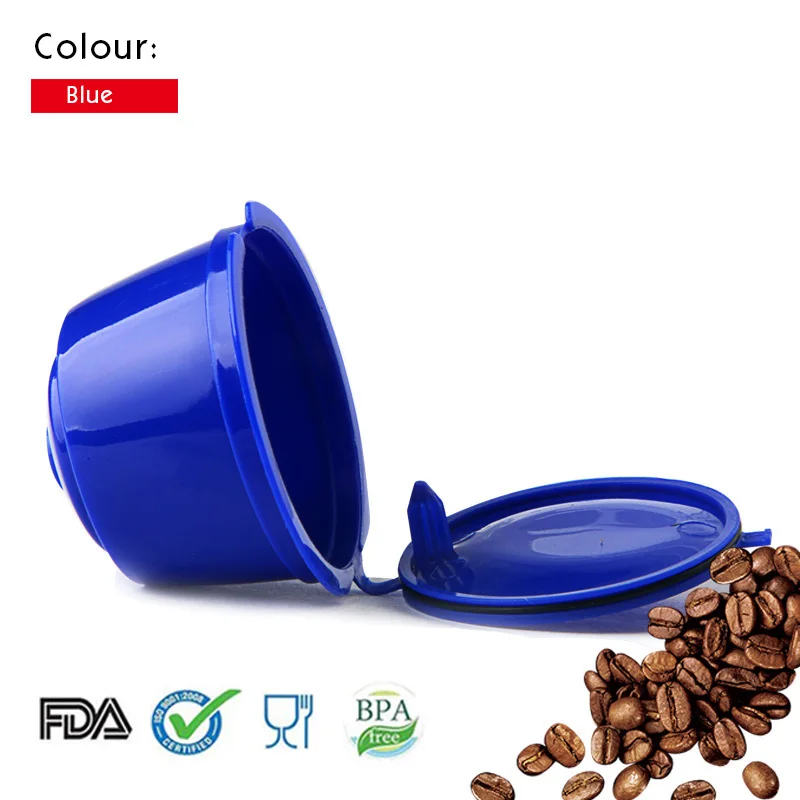sky blue Многоразового Reusab Dolce Gusto Plsatic Кофе капсула кафе kahve Многоразовые Совместимость Кофе фильтр reutilizable - Цвет: sky blue