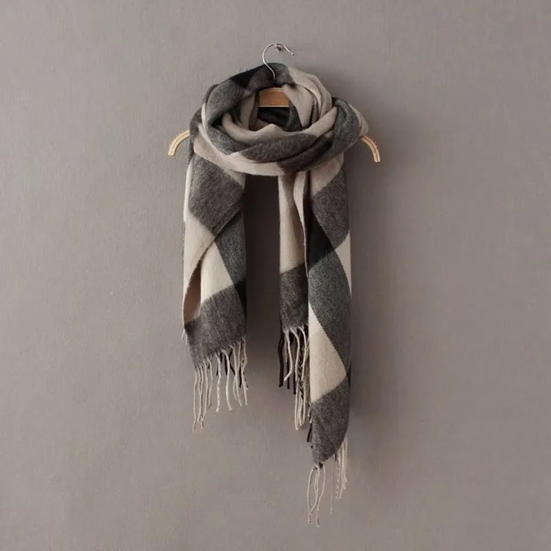 Женский зимний теплый кашемировый клетчатый палантин Englishism женские шали и