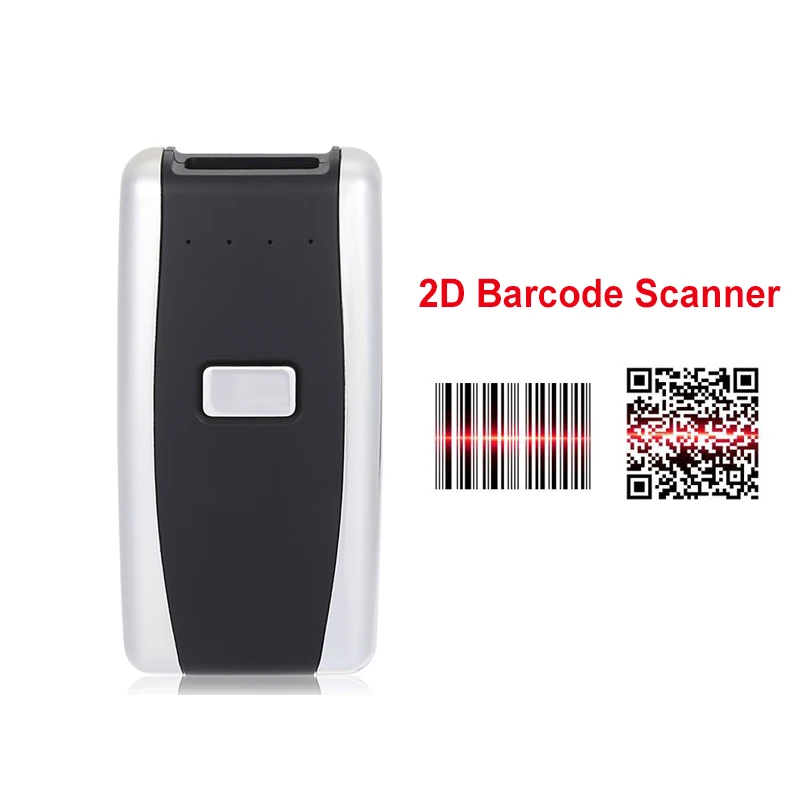 Портативный карманный беспроводной 2D сканер qr-код считыватель Bluetooth 2D сканер штрих-кода для Android IOS сканер Barcod ручной - Цвет: 2D Scanner