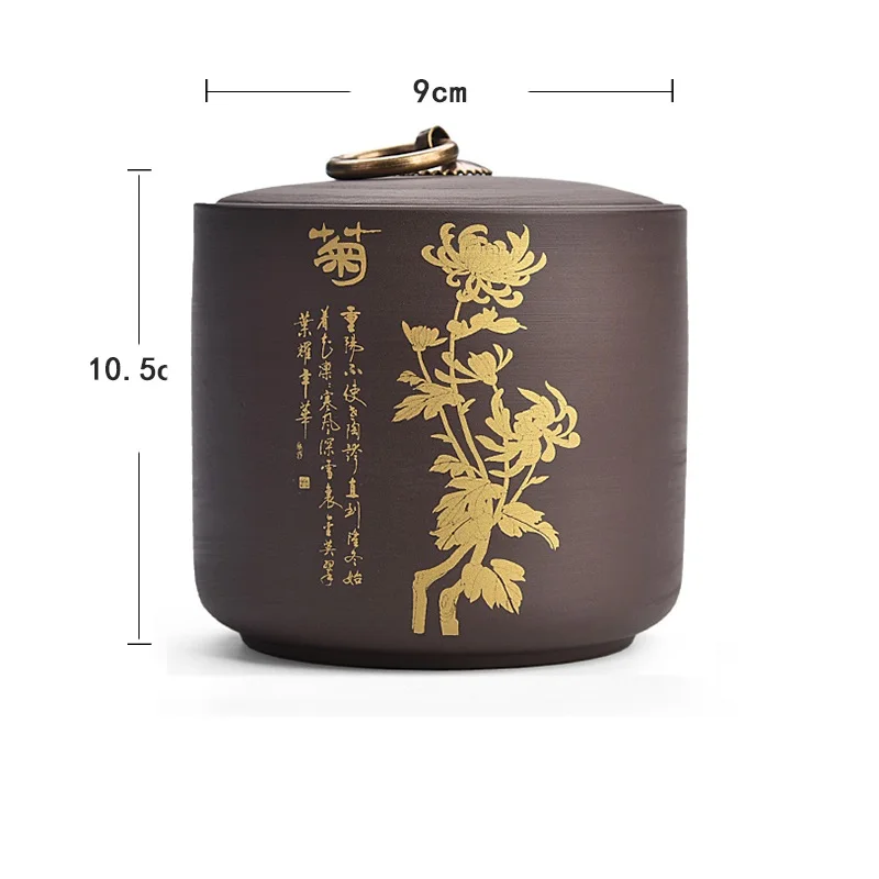 ju Traditional Purple Clay Ceramic Tea Jar Kitchen Storage Jars Sugar bowl Little Monk Pattern Storage Containers Home Decor Art - Цвет: ju