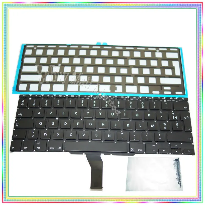 

Совершенно новая AZERTY FR французская Франция клавиатура с подсветкой и винтами клавиатуры для MacBook Air 11,6 "A1370 A1465 2011-2015 лет