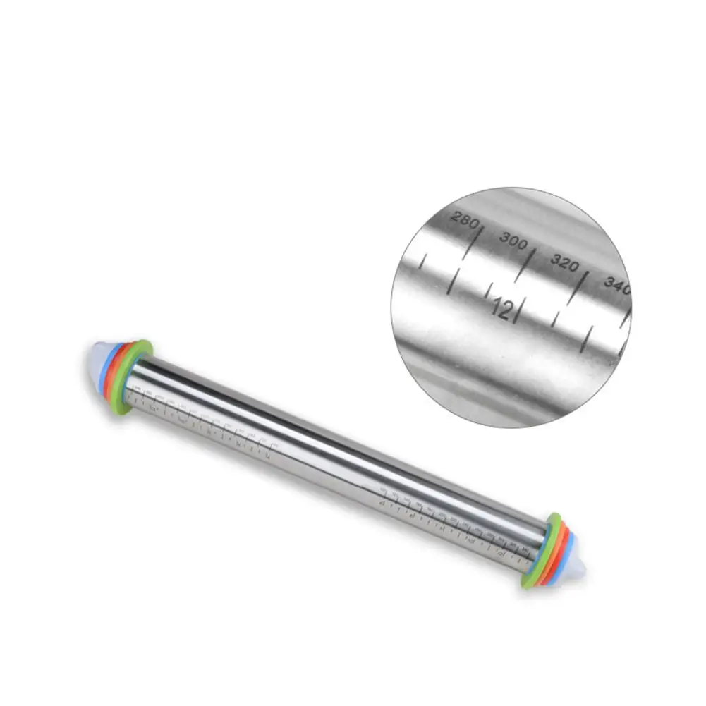 Adeeing 17 дюймов Регулируемый нержавеющий Скалка со съемным кольцом тесто ролик для