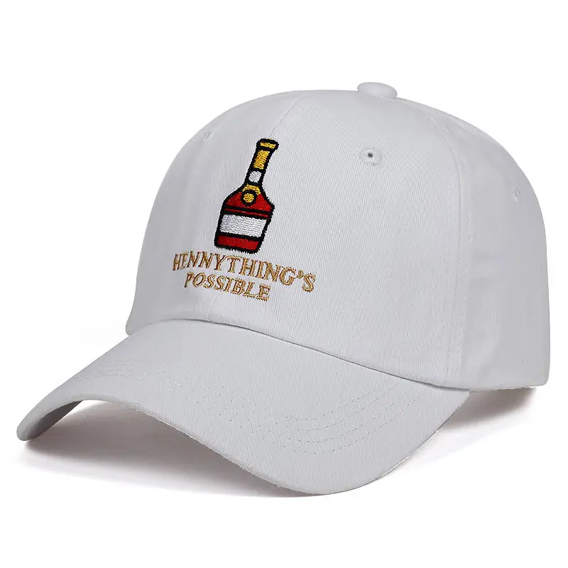 Неструктурный рэпер hennythings возможно папа шляпа Регулируемая бейсбольная кепка хип-хоп кепка для гольфа с застежкой сзади кепка женщины мужчины Дальнобойщик кости - Цвет: Белый
