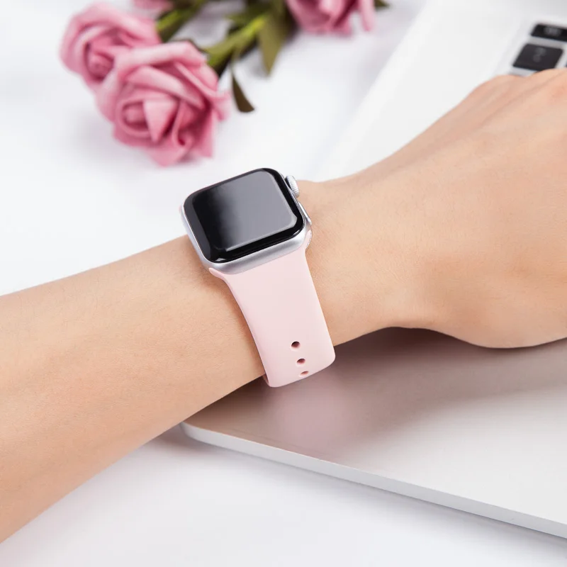 Ремешок для Apple Watch 38 мм 40 мм 42 мм 44 мм с двойной пряжкой резиновый силиконовый IWatch ремешок для Apple Watch серии 4,3, 2,1 81024