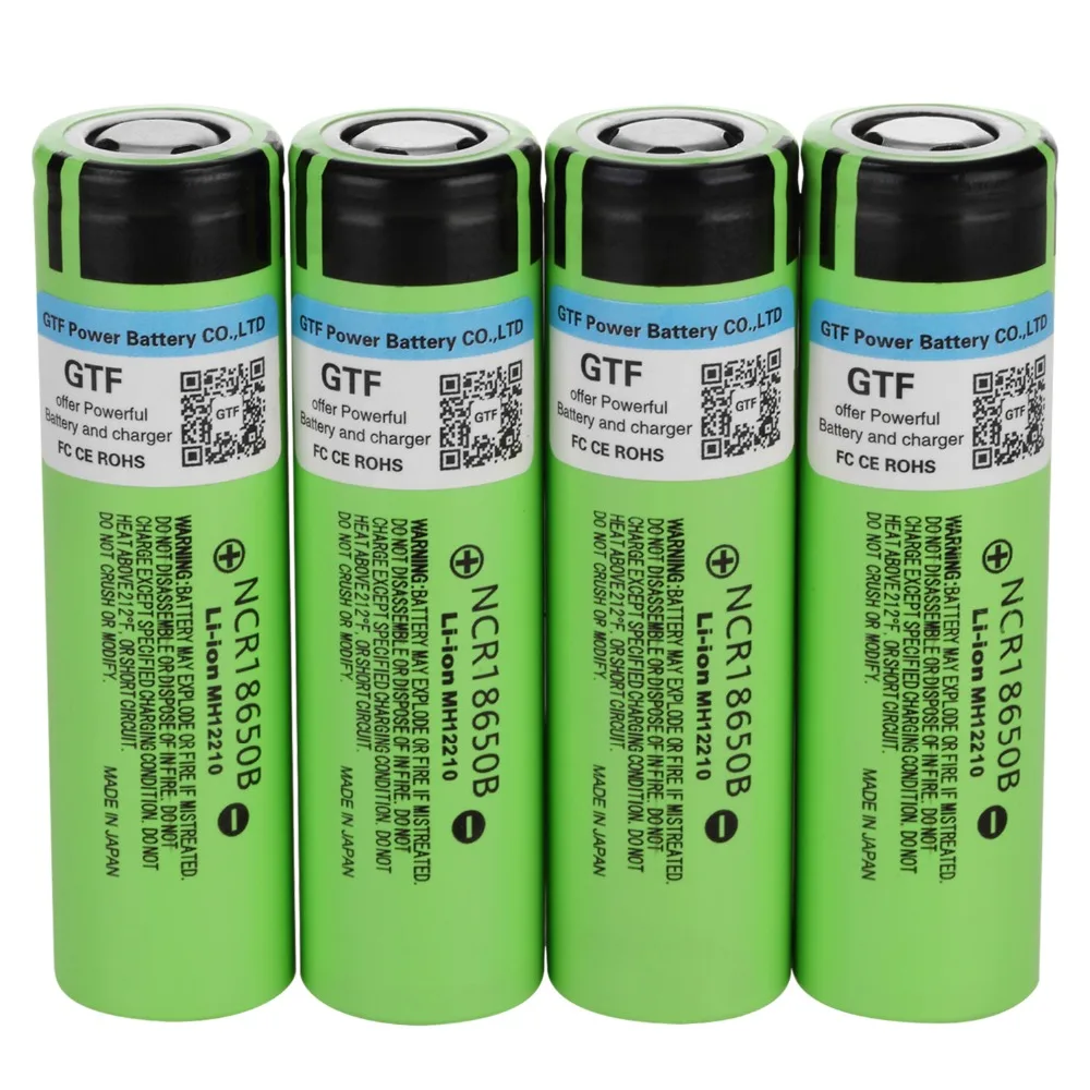 4 шт 100% Оригинал 3 7 V 3400 mah 18650 Батарея NCR18650B литиевых Перезаряжаемые для фонарика + 1