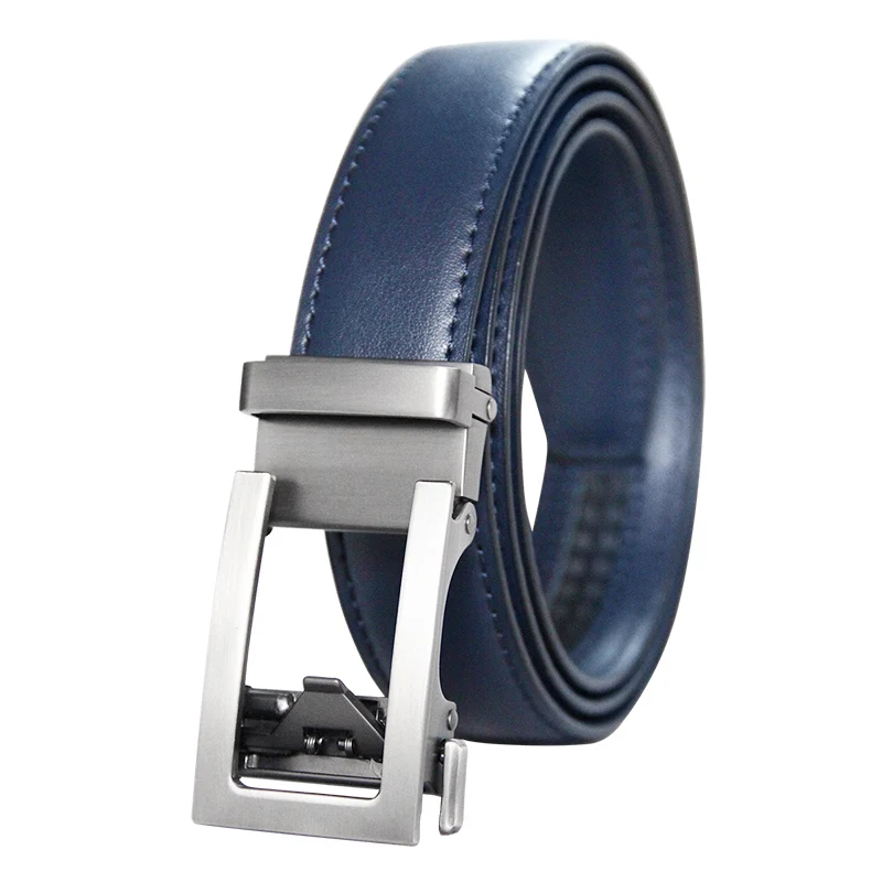 High Quality Men's Ratchet Click Belt Genuine Leather Dress Belt for Men Jeans Holeless Automatic Sliding Buckle belts