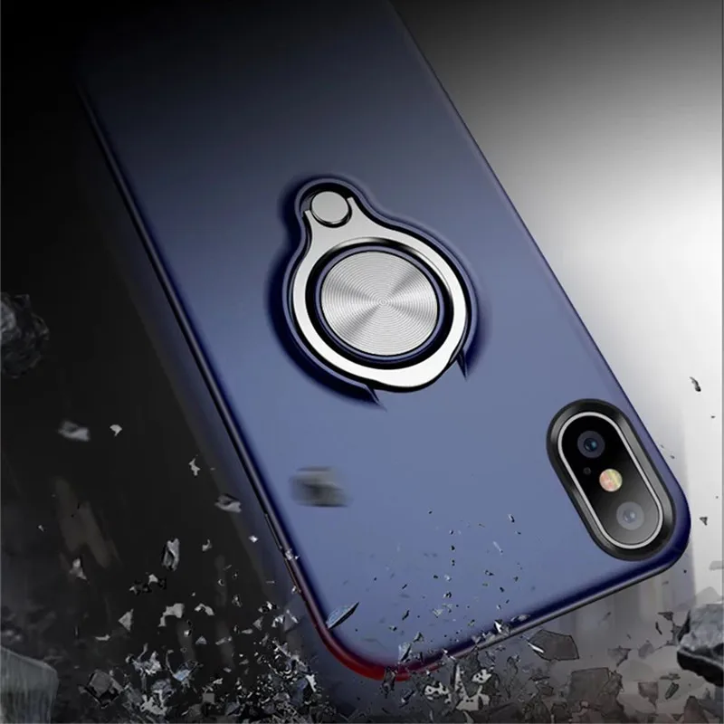 Чехол для iPhone X 7 8 XR автомобильный держатель магнитный кронштейн кольцо XS Max чехол
