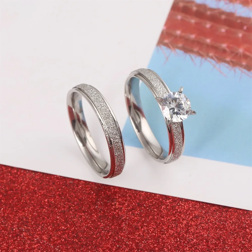 Помолвочное кольцо 2 шт. Новое поступление красивое с тусклой полировкой|Кольца