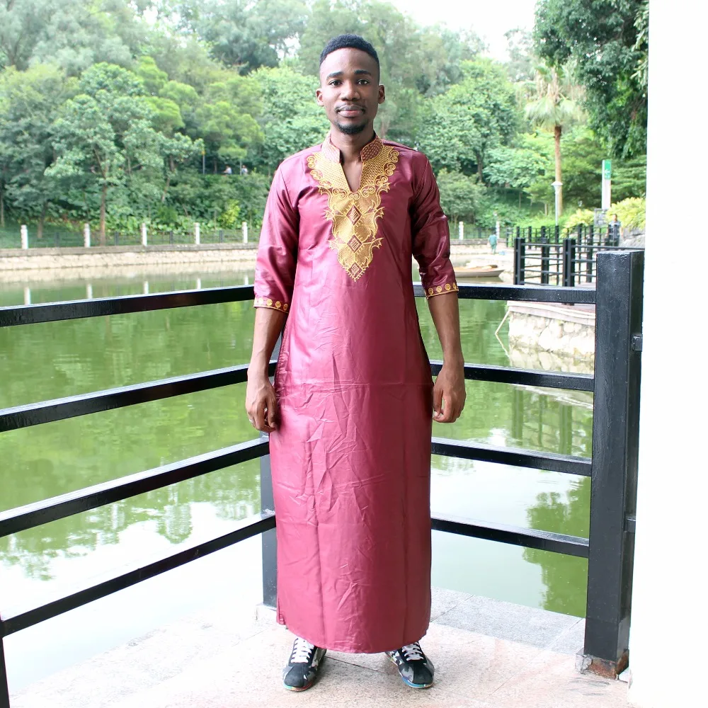 Dashikiage Унисекс Новая мода базин длинная рубашка африканская вышивка кафтан