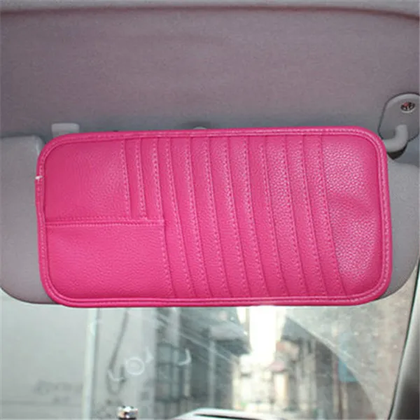 CD Visor Clip Женские аксессуары для салона автомобиля розовый Roseo красный чехол для рулевого колеса подушка для шеи чехол для ремня безопасности набор ручного тормоза - Название цвета: CD Visor Clip