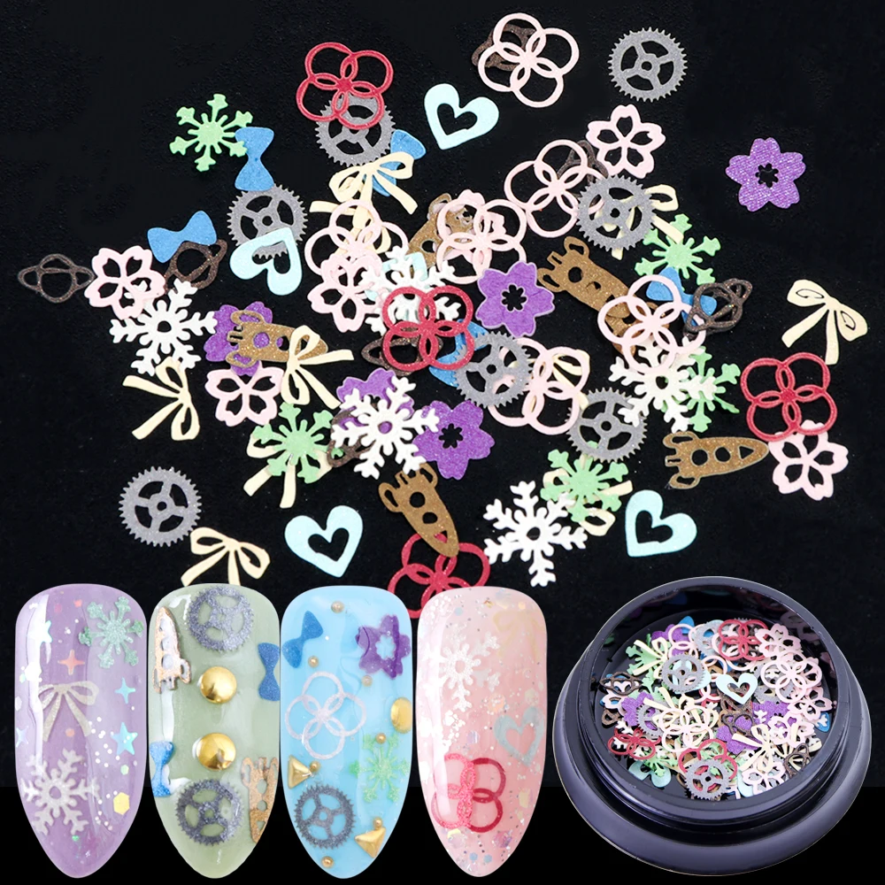 1 бутылка гвоздь в форме сердца Радужные Блестки пластинки для ногтей Палетка с