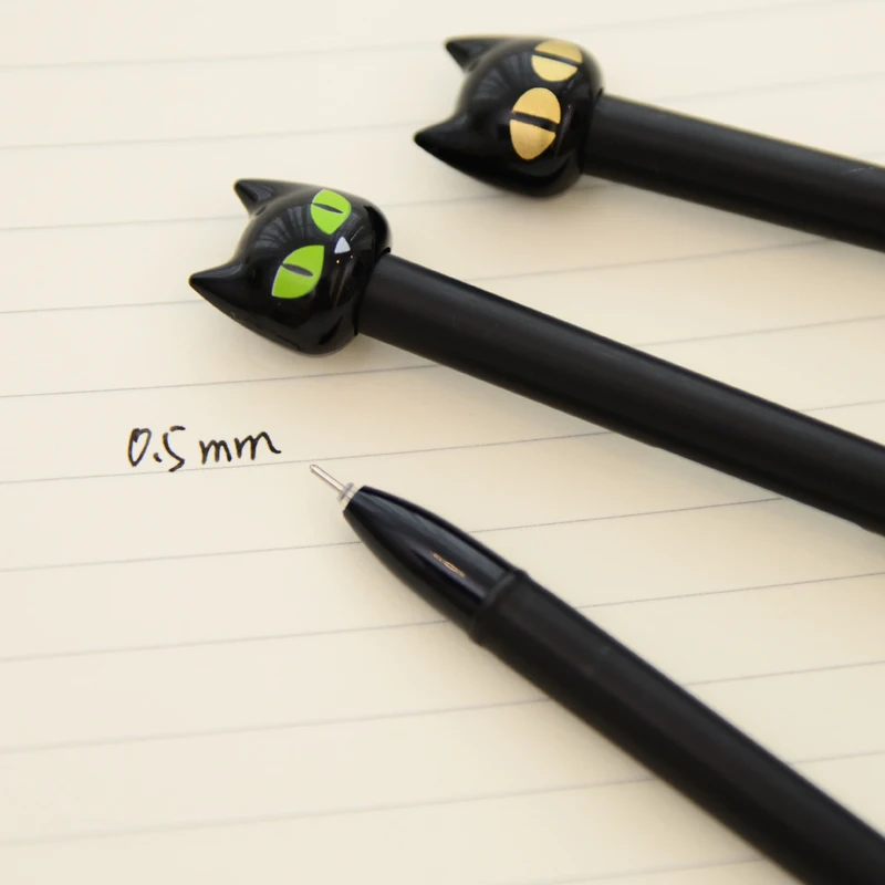 

8 pcs/Lot The Black cat Gel pen Cute cat ink pens Kawaii Stationery Canetas escolar Office material School supplies