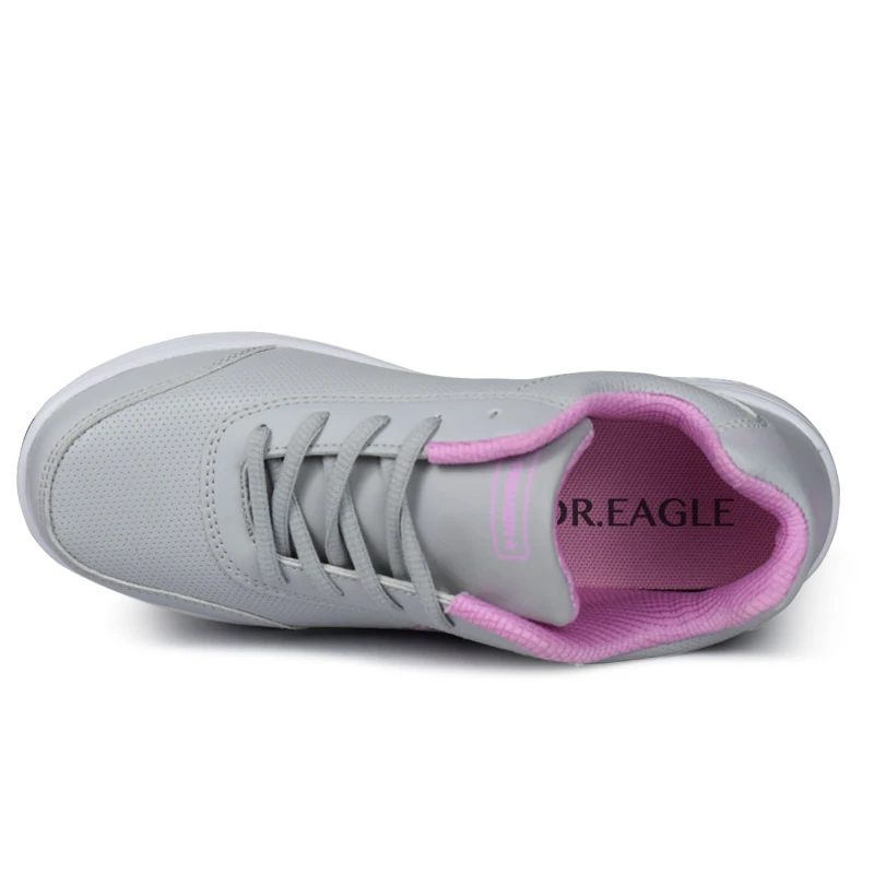 Женские уличные кроссовки DR.EAGLE кожаные для бега обувь на платформе 5 см