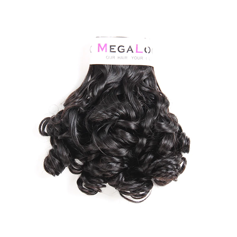 Megalook пряди, с закрытием, розовый завиток, 3 пучка, с 4*4, на шнуровке, человеческие волосы remy для наращивания, Funmi, вьющиеся, волнистые, 4 шт./партия