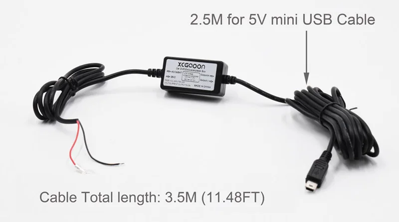 XCGaoon прямое мини USB Автомобильное зарядное устройство DC преобразователь модуль 12 в 24 В до 5 В 3 А Высокое качество низкое напряжение защита Длина 3,5 м