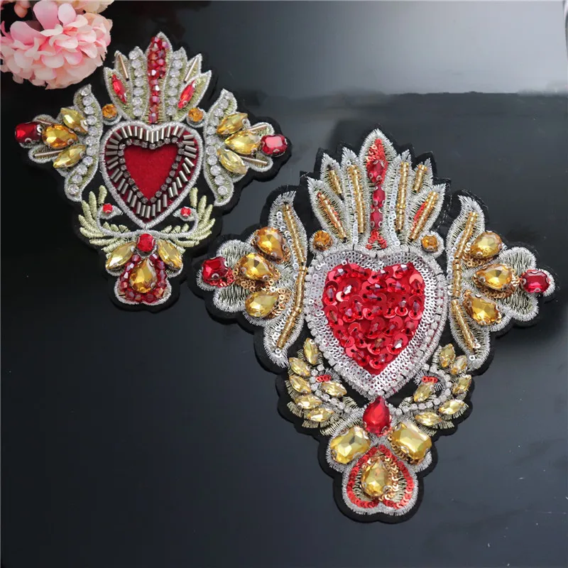 Maxsin Fun 1 шт. бусина с вышивкой в форме сердца патч блестками нашивка для шитья