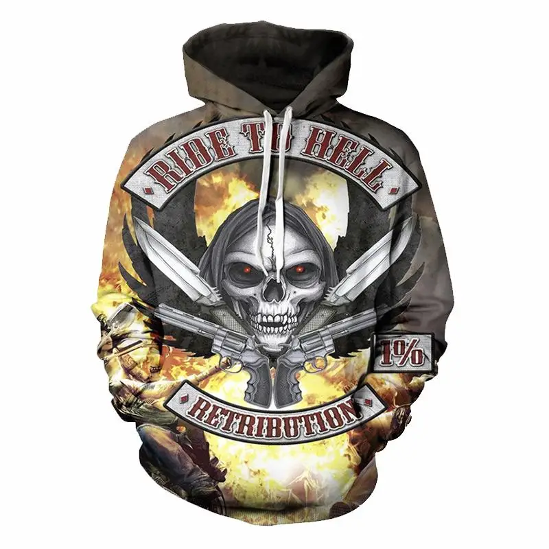 Metal Skull CJLM 18 стилей толстовки с черепами Мужская Harajuku 3d печать зеленая Толстовка с черепом металлические толстовки с черепами мужские хип-хоп панк пуловеры худи - Цвет: Metal Skull