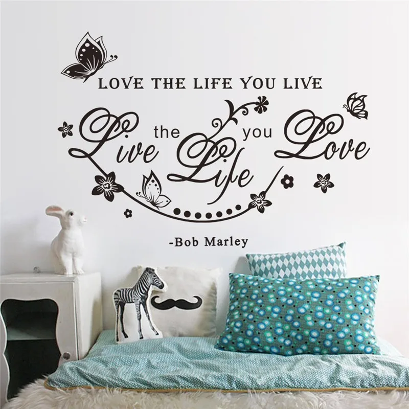 Бабочки любят жизнь вы живете цветок лоза стены искусства наклейки для гостиной