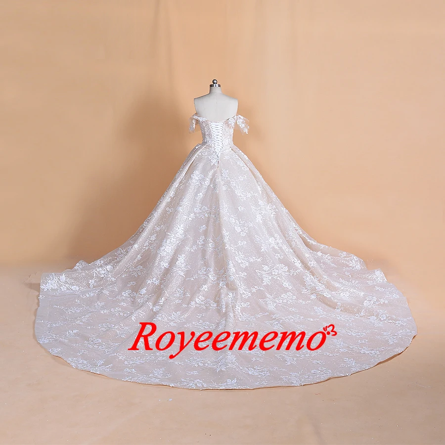 Новинка 2019 роскошное кружевное свадебное платье с королевским шлейфом бальное