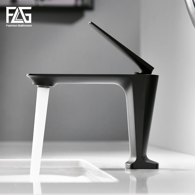 FLG смесители для умывальника черные краны горячей и холодной воды смеситель