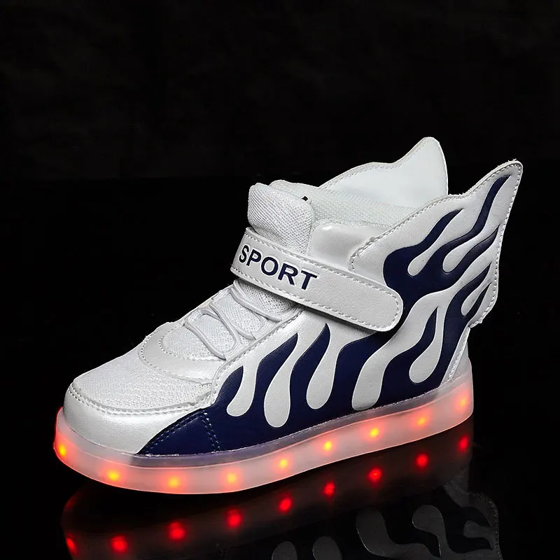 Yeafey Shoe Led Infant Wing Krasovki Luminous Sneakers Shoes Girls Boys Children Glowing Tenis Infantil | Детская одежда и обувь