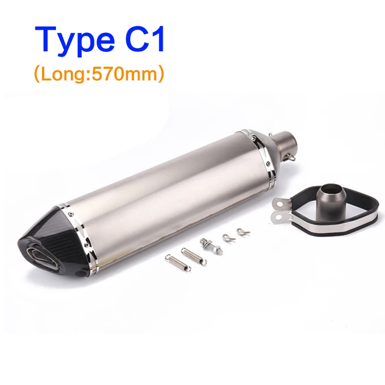 Type C1 Мото rcycle глушитель выхлопной трубы akrapovic модифицированный escapamento de moto с db killer для tmax 530 500 cbr650f nc750x msx125 - Цвет: Type C1